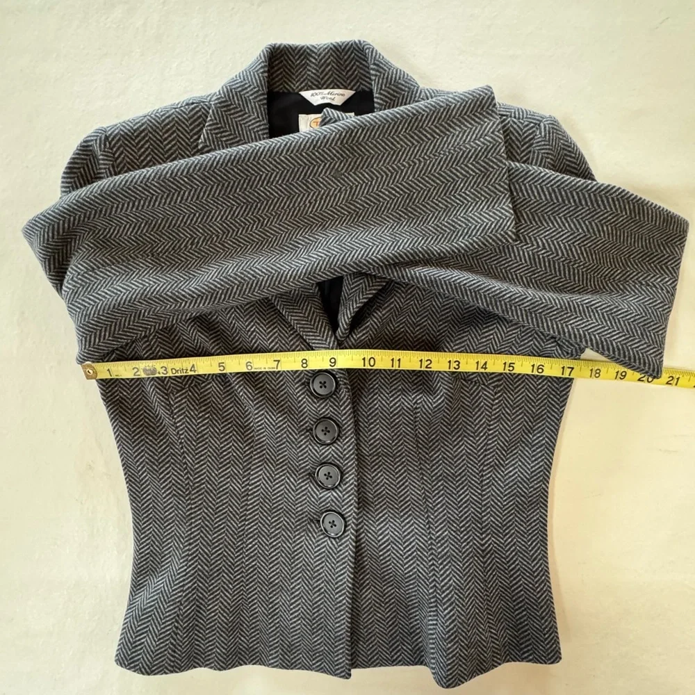 TALBOTS Merino Wool Herringbone Fitted Lined Jacket and Skirt (2P)